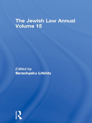 cover image of The Jewish Law Annual Volume 15